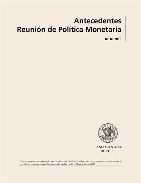 Antecedentes Reuni N De Pol Tica Monetaria