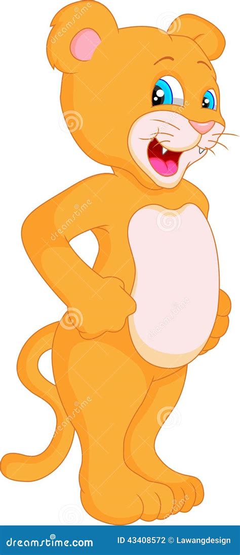 Cute Baby Cougar Cartoon Vector Illustration 43408572