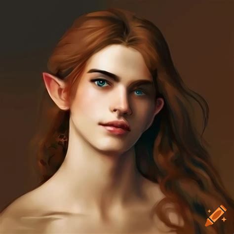 Gustav Klimt Inspired Poster Of An Attractive Young Male Elven Prince