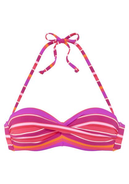 S Oliver B Gel Bandeau Bikini Top Fun Pink Bedruckt Cup B
