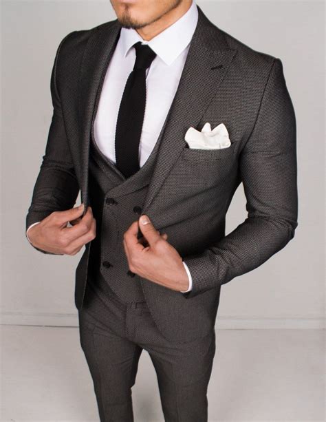 Grey Charcoal 3 Piece Suit Conquer Menswear Fashion Suits For Men