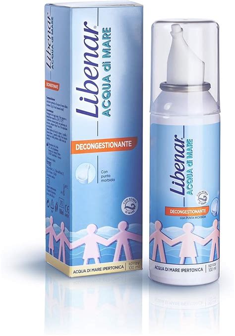 Libenar Spray Nasale Decongestionante Con Acqua Di Mare Per Adulti