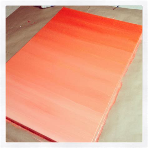 Orange Ombré Wall Art So Easy To Do All You Need Is A Blank Canvas Orange And White Paint