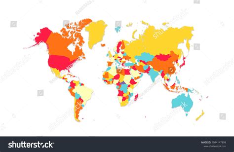 Colorful Hi Detailed Vector World Map Complete Royalty Free Stock