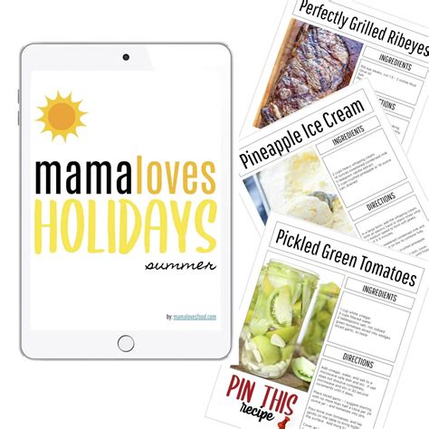 Summer Holiday Recipes E Book Mama Loves Food Dinner Hero