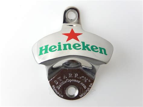 Heineken Beer Bottle Opener Solid Stainless Steel Wall Mounted | Etsy