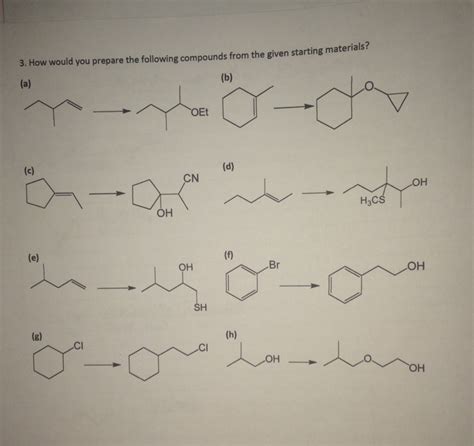 Solved How Would You Prepare The Following Compounds From Chegg