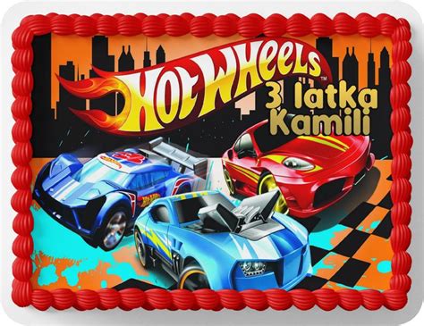 Prostok Tny Op Atek Na Tort A X Cm Hot Wheels Auta Imi Arena Pl