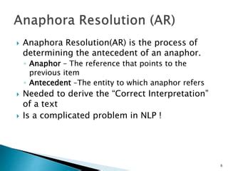 Anaphora Resolution Ppt