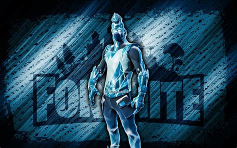 Télécharger frost broker fortnite 4k fond bleu en diagonale grunge