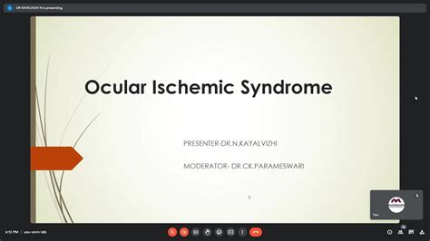 Ocular Ischemic Syndrome Dr N Kayalvizhi 22 Mar 2023 Youtube