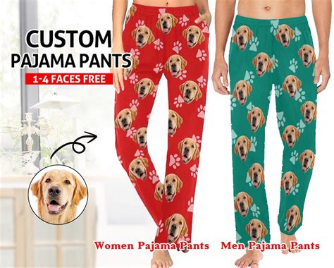 Custom Photo Pajama Pants Pet Dog Pajama Pants Personalized Pet Face