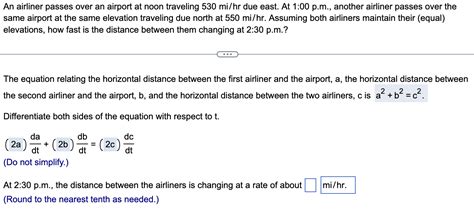 Solved An Airliner Passes Over An Airport At Noon Traveling Chegg