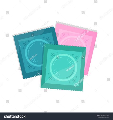 Vector Condoms Packages Contraception Concept Medical Stock Vector