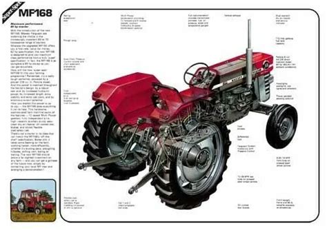 VINTAGE MASSEY FERGUSON Tractor 168 165 CUTAWAY SALES BROCHURE POSTER