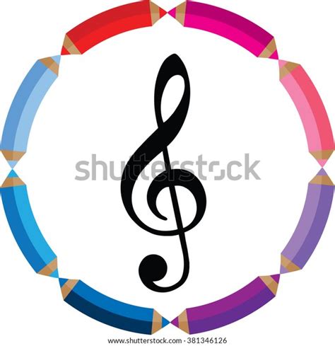 Color Pencil Music Note Icon Stock Vector Royalty Free 381346126