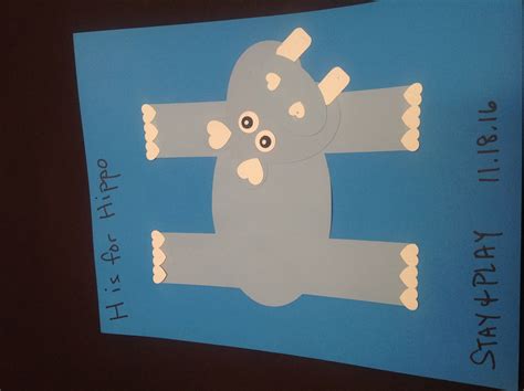 Letter H Hippo Craft Template