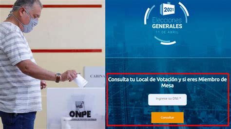 Onpe Link Revisa Con Dni Donde Te Toca Votar AquÍ