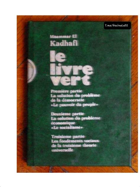 Le Livre Vert De De Mouammar Kadhafi