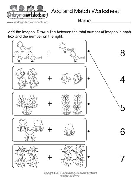 Add And Match Picture Addition Worksheet Free Printable Digital And Pdf