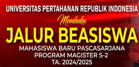 Unhan RI Membuka Pendaftaran Program S2 Beasiswa Penuh Tahun Akademik