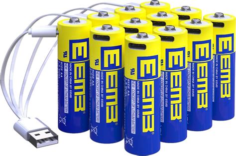 EEMB AA Batteries 12 Pack AA Rechargeable Batteries Lithium Batteries