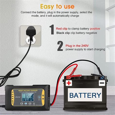 Htrc Car Battery Charger V V Stages Lithium Lead Acid