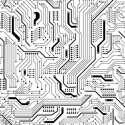 Circuit Board Seamless Pattern Vector Isolated On White Background 41156341 Vector Art At Vecteezy