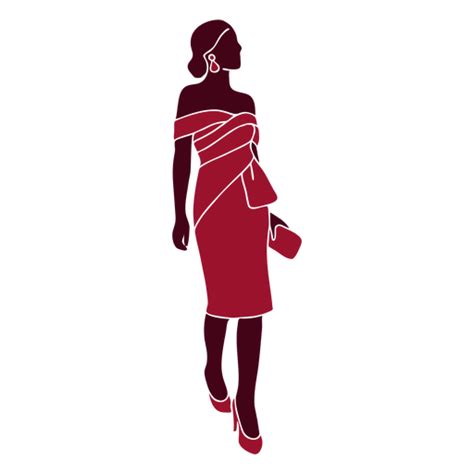 Diseño Png Y Svg De Silueta De Mujer Vestido Clásico Para Camisetas