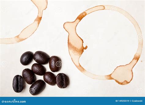 Coffee Beans And Ring Stain Stock Image Image Of Beans Border