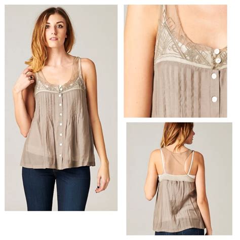 Tank At Bloom Camisole Top Bloom Open Shoulder Tops Net Tank