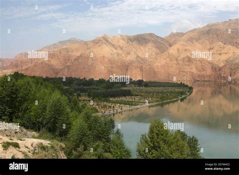 Yellow River Huang He Below Sumba Gorge Kanbula Qinghai Province