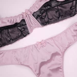 Plus Size Sissy Bra Set M2F Bra Dirty Pink Satin Lace Lingerie For Men Etsy