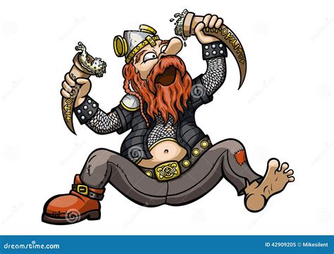 Viking Drinks From The Drinking Horns Stock Illustration - Image: 42909205