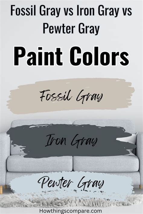 Two Couches With Different Colors On Them And The Words Fossil Gray Vs