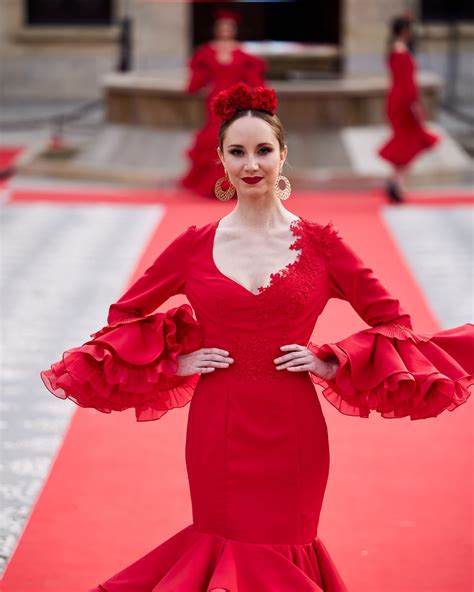 Vestido Flamenca Rojo Volante Asim Trico Hita Y Arcos Cita