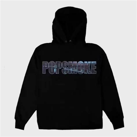 Unisex Black Pop Smoke Pullover Hoodie - Danezon