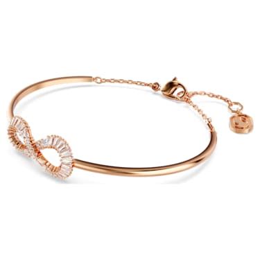 Hyperbola Bangle Infinity White Rose Gold Tone Plated Swarovski