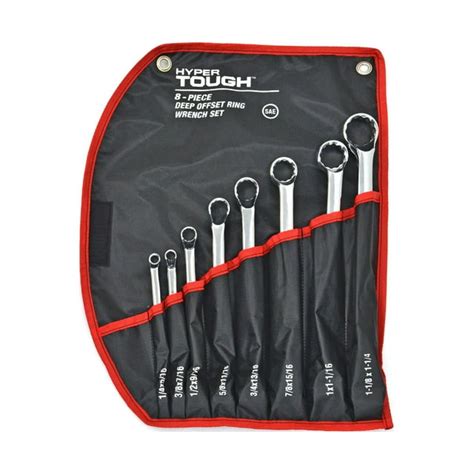 Hyper Tough 8 Piece Sae Deep Offset Ring Wrench Set