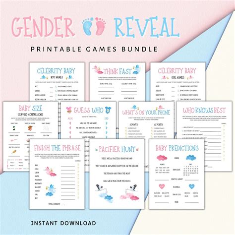 Gender Reveal Party Games Printable Gender Reveal Activities Etsy