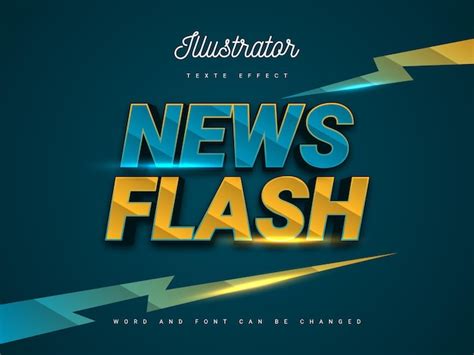 Premium Vector News Flash Illustrator Editable 3d Text Effect