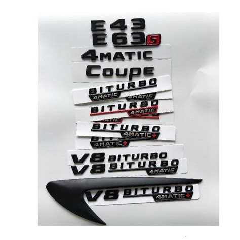 Black Letters E E E E S V Biturbo Matic Fender Trunk Emblem