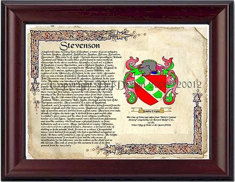 Amazon.com: Stevenson Coat of Arms/ Family Crest on Fine Paper and Family History: Picture ...