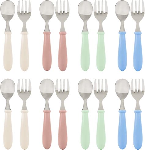 12pcs Toddler Forks And Spoonsstainless Steel Baby Utensils