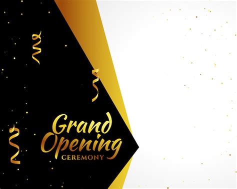 Grand Opening Golden Background Free Vector