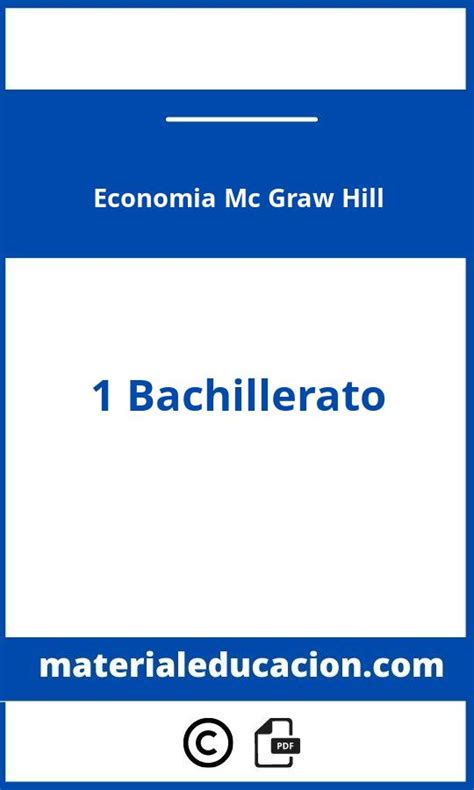 Abrir Descargar Economia 1 Bachillerato Mc Graw Hill Pdf Material