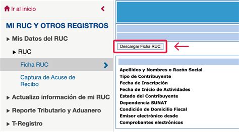 Obtener Una Ficha Ruc Electr Nica Desde Sunat