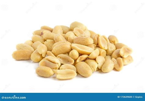 A Handful Of Salted Peanuts Stock Image Image Of Group Isolated