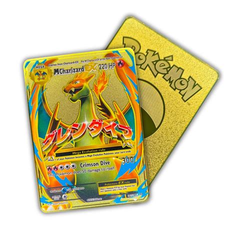 Carta Pokemon Em Metal Mega Charizard Y Colecionador Cartinhas