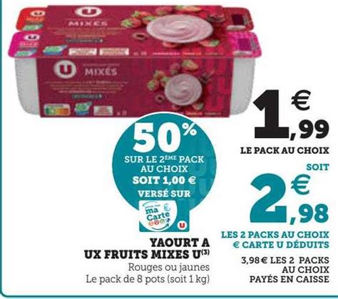 Promo Yaourt Aux Fruits Mixes U Chez Hyper U Icatalogue Fr